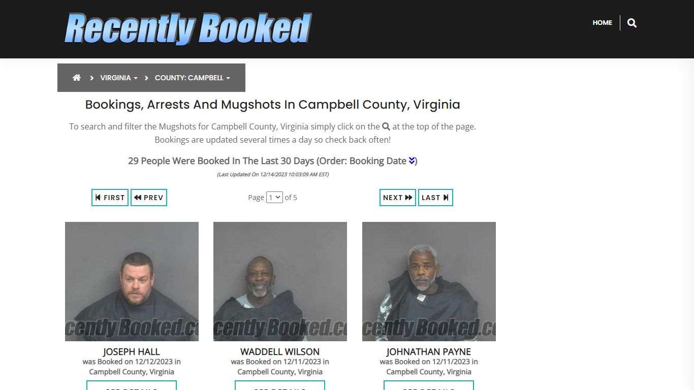 Bookings, Arrests and Mugshots in Campbell County, Virginia